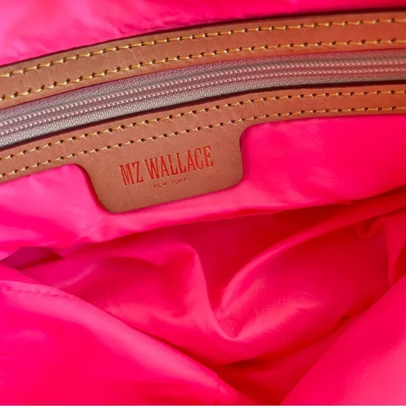 MZ WALLACE Neon Pink Sutton Deluxe Medium Quilted Tote Bag - Picture 8 of 11